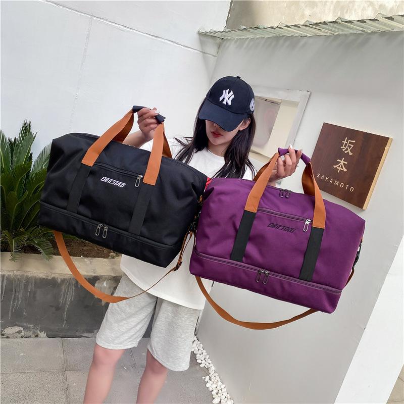 Dry and Wet Separation Yoga Fitness Bag Cross-border New Simple Shoulder Messenger Luggage Bag Large Capacity Leisure Travel Bag