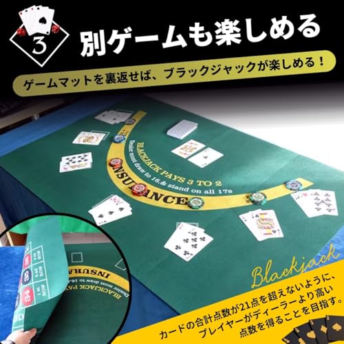 SALUDABLE Casino Roulette Card Game Mat 90x60cm with 25cm Wheel