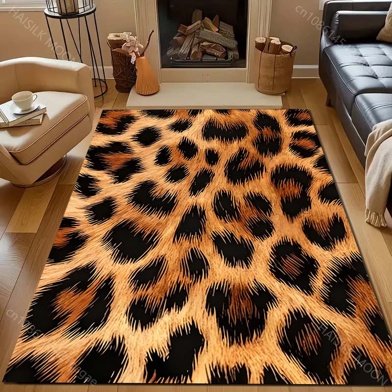 

1PC Leopard Print Carpet for Bedroom Living Room Bedside Sofa Floor Mat Modern Home Decor Area Rug Large Size for Gifts 40x60cm (16x24in)