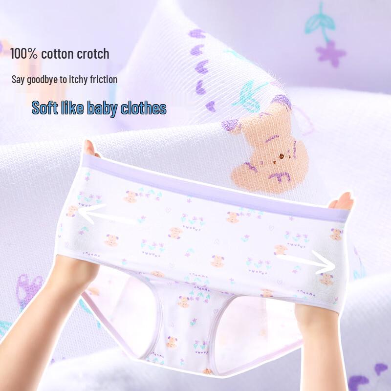 Girls' Antibacterial Cotton Period Briefs