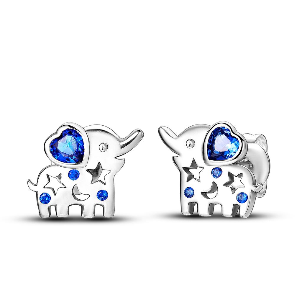 925 Silver Earring Stud For Women Moon Star Cat Design Wedding Party Jewelry Gift Original Handmade