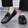 Fashion Men's Casual Leather Shoes Four Seasons Plus Size Soft Sole Comfort Outdoor Fashion Youth Business Leather Shoes Driving Shoes