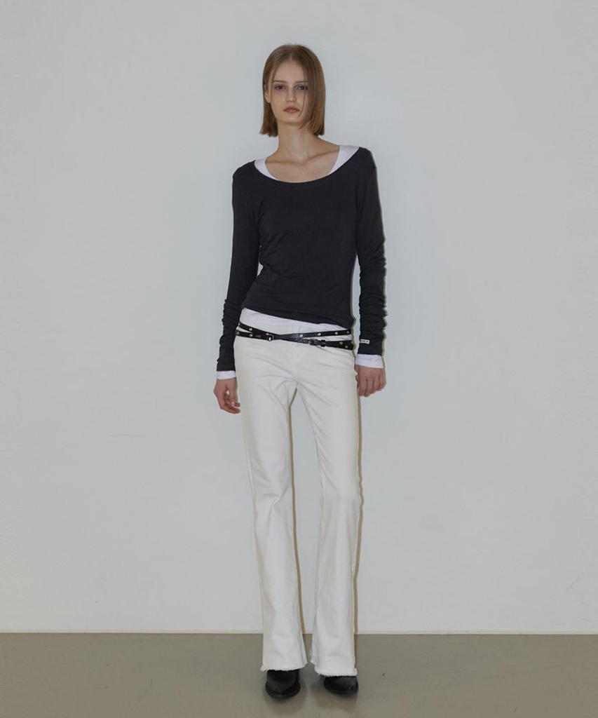 Lense Mid-Rise Boot Cut Pants White
