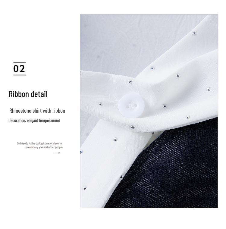 Women's Fashionable Spring 2025 Suit: Stylish Shirt, Denim Vest & Wide-Leg Pants Set YF2551