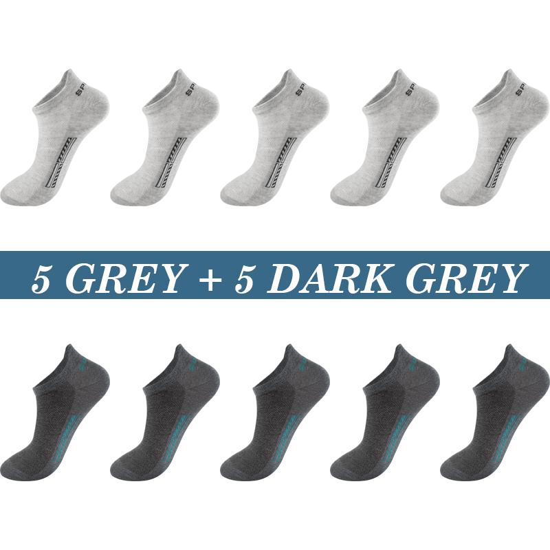 High Quality 10 Pairs Men Socks Breathable Cotton Summer Sports Boat Sock Mesh Casual Athletic Thin Cut Short Sokken Plus Size 37-48