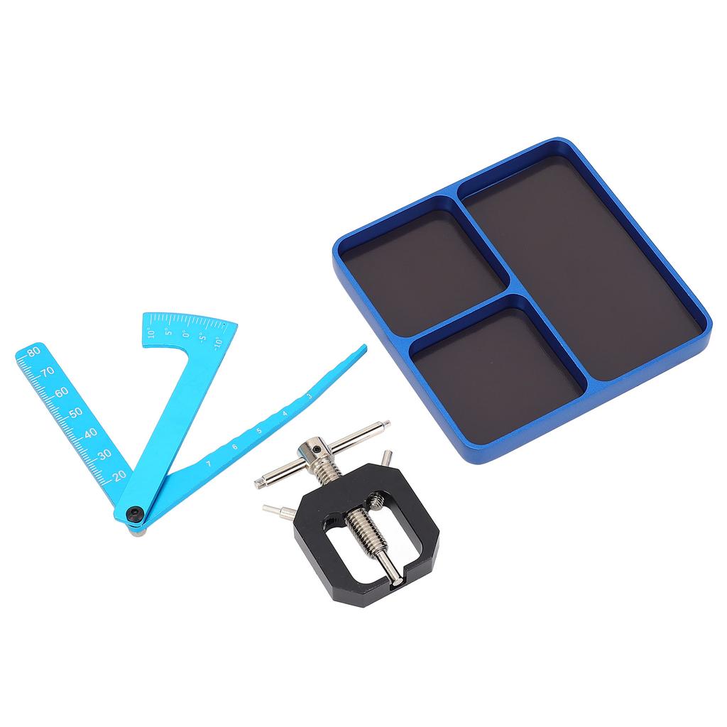 RC Screw Tray Aluminum Alloy RC Nuts Storage Fixing Tools Holder Plate with Disassembly Tool and