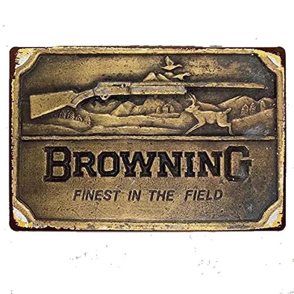 Metal Tin Signs Pistol Victory Wall Decoration Plaque Vintage Art Poster Iron Painting for Man Cave Home Cafe Garden Club Bar