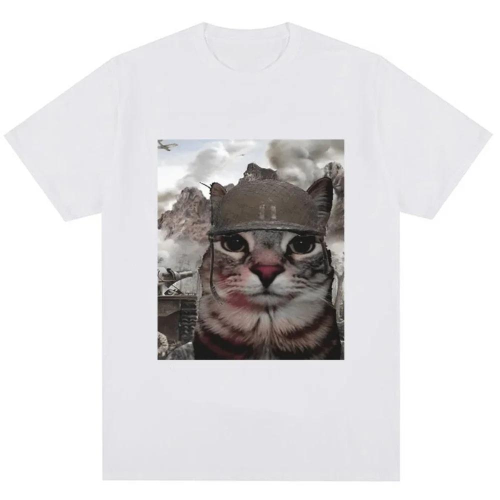 

Thousand Yard Stare Cat Funny I Survived Meme Tshirt Humor Style Vintage T Shirt Unisex Women Oversized Casual Streetwear Daily S