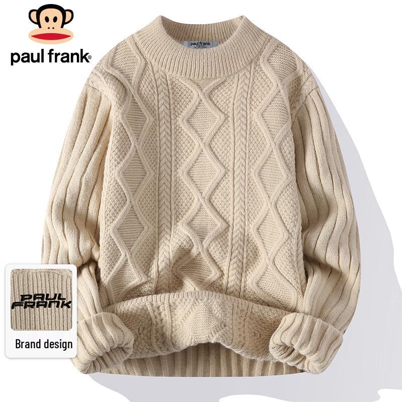 Paul Frank Men's Cable Knit Round Neck Sweater