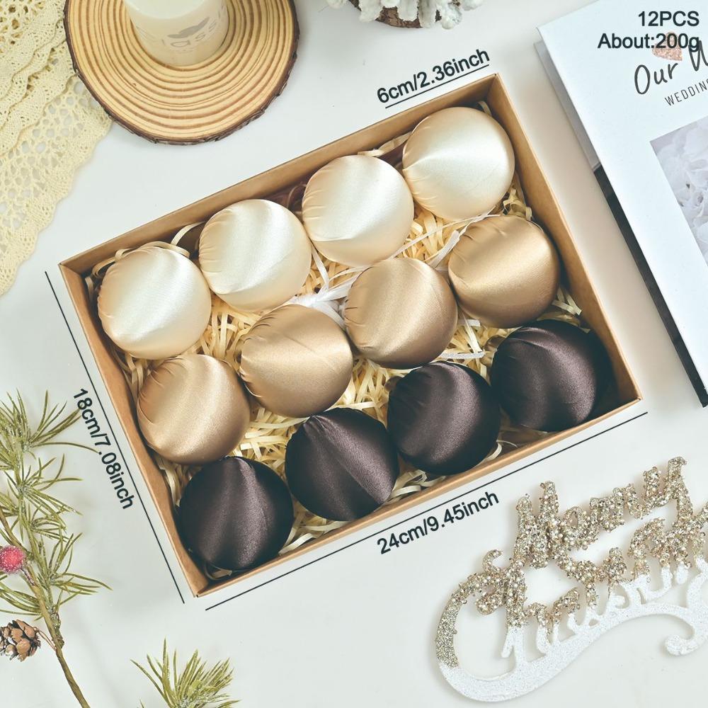 Plastics Christmas Tree Ornament Satin Velvet Christmas Balls Christmas Home Decoration