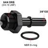 8AN -8 ORB Male to 3/8" SAE Quick Disconnect Connect Male Push On EFI Fuel Fitting Adapter Straight Aluminum Black