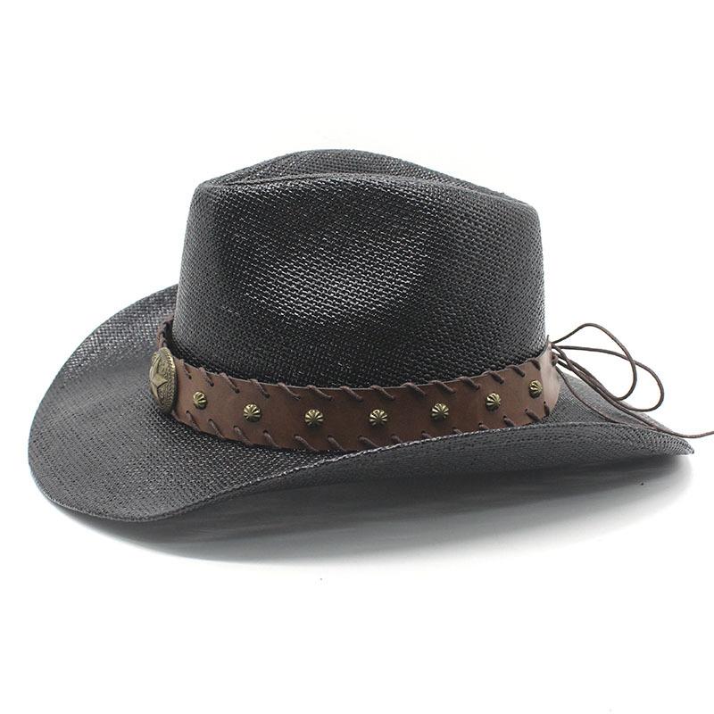 Hot Sale Hardshell Straw Western Panama Cowboy Hat Knight Hat Beach Visor Sun Hat