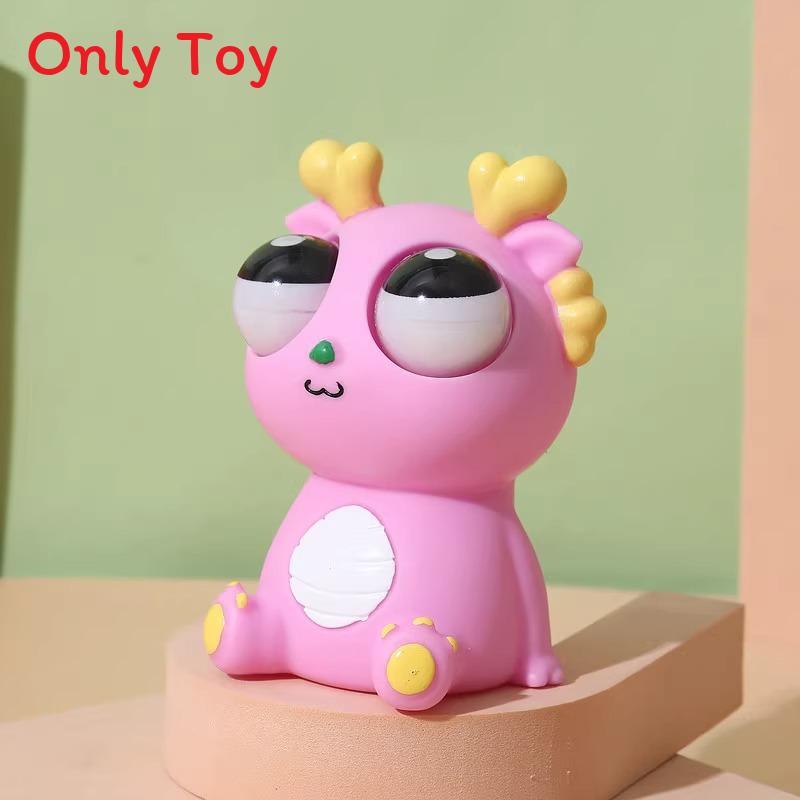 

Stress Relief Dragon Toy With Eyerolling And Squeeze Features For Kids And Adults розовый