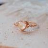 Heart Shape Rinestone Rings Copper Vintage Rings Fashion Shining Open Ring  Ladies