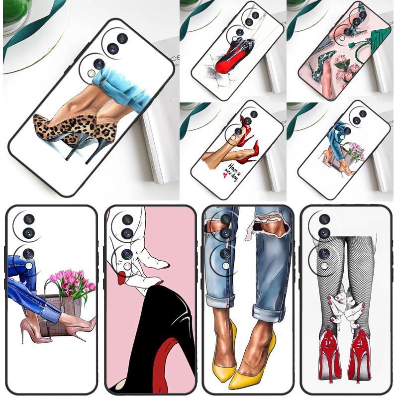Fashion High Heels Case For Honor Magic 7 Lite 5 6 Honor 200 Pro 50 70 90 Lite X9a X8a X8 X9 X8b X9c X9b Cover