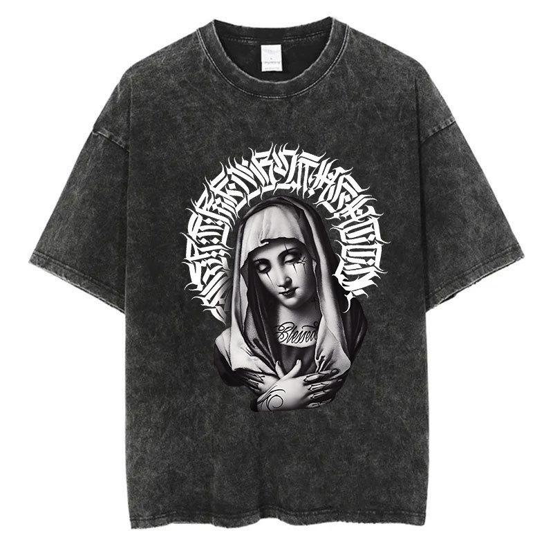 Tricou Streetwear Grafic Harajuku Spălat pentru Bărbați