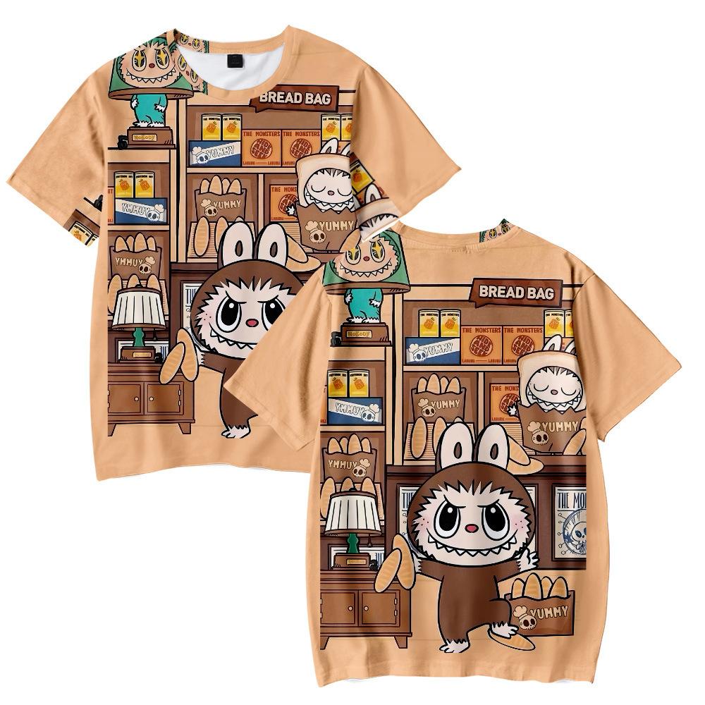 8 barev Dámské Pánské Ležérní Tričko LABUBU Potisk Tričko Léto Žena Muž Oblečení Módní Trička