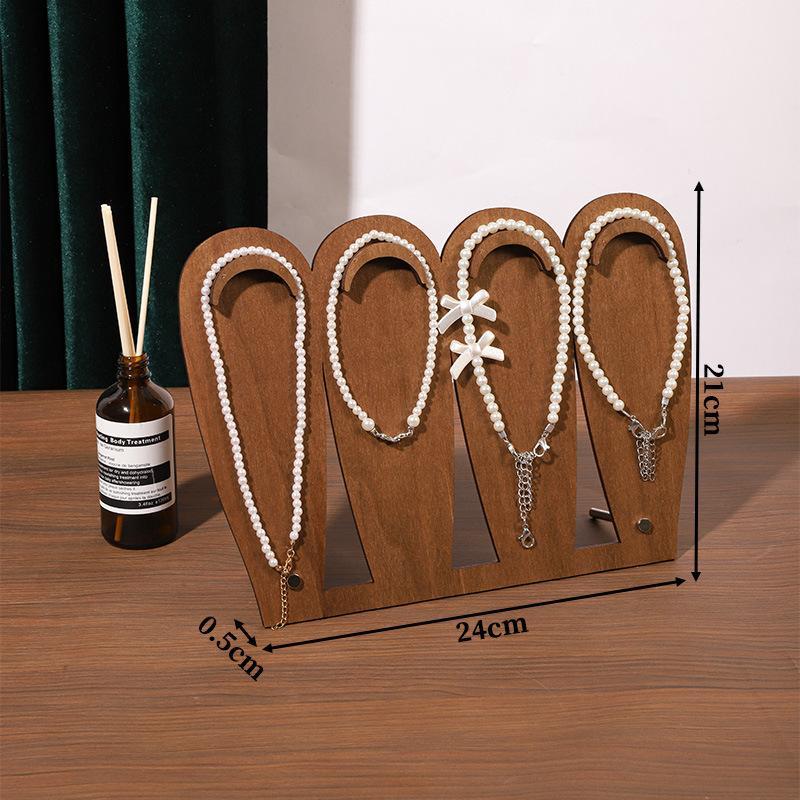 Simple Wood Bracelet Tray Hand Bangle Organizer Bracelet Display Rack Ornaments Storage Case Necklace Display Stand Gift