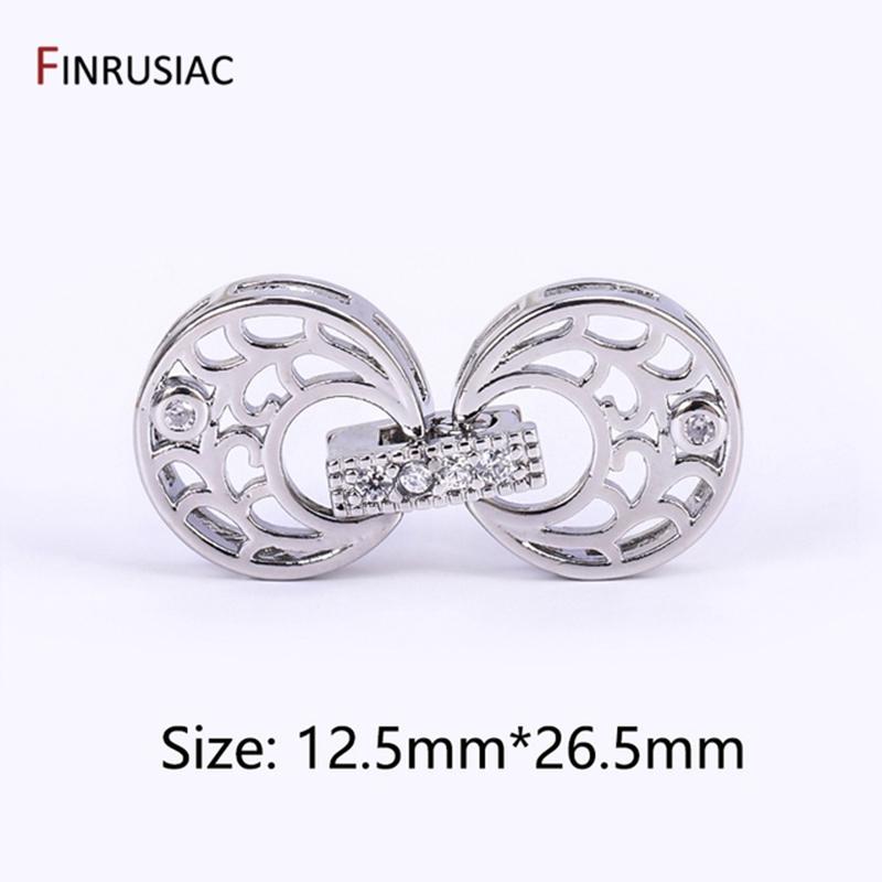 

18K Gold Plated Round Pearl Clasps For Jewelry Making Supplies, Brass Inlaid Zircon Nacklace Connector DIY Jewelry Accessories 1 piece