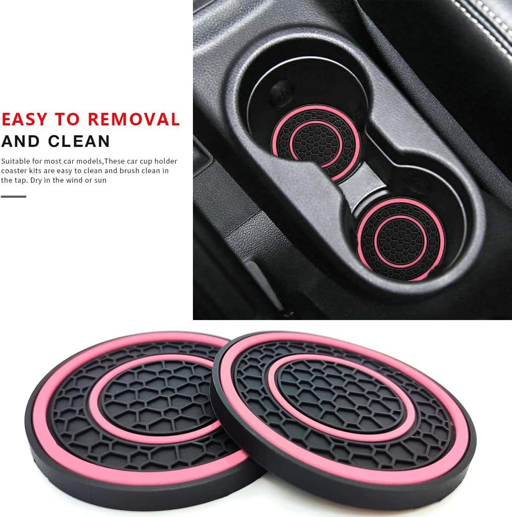 New 2-piece Anti Slip Mat, Car Coaster, Durable Car Cup Holder, Coaster, Universal, Dust-proof Protection for Car Interior
