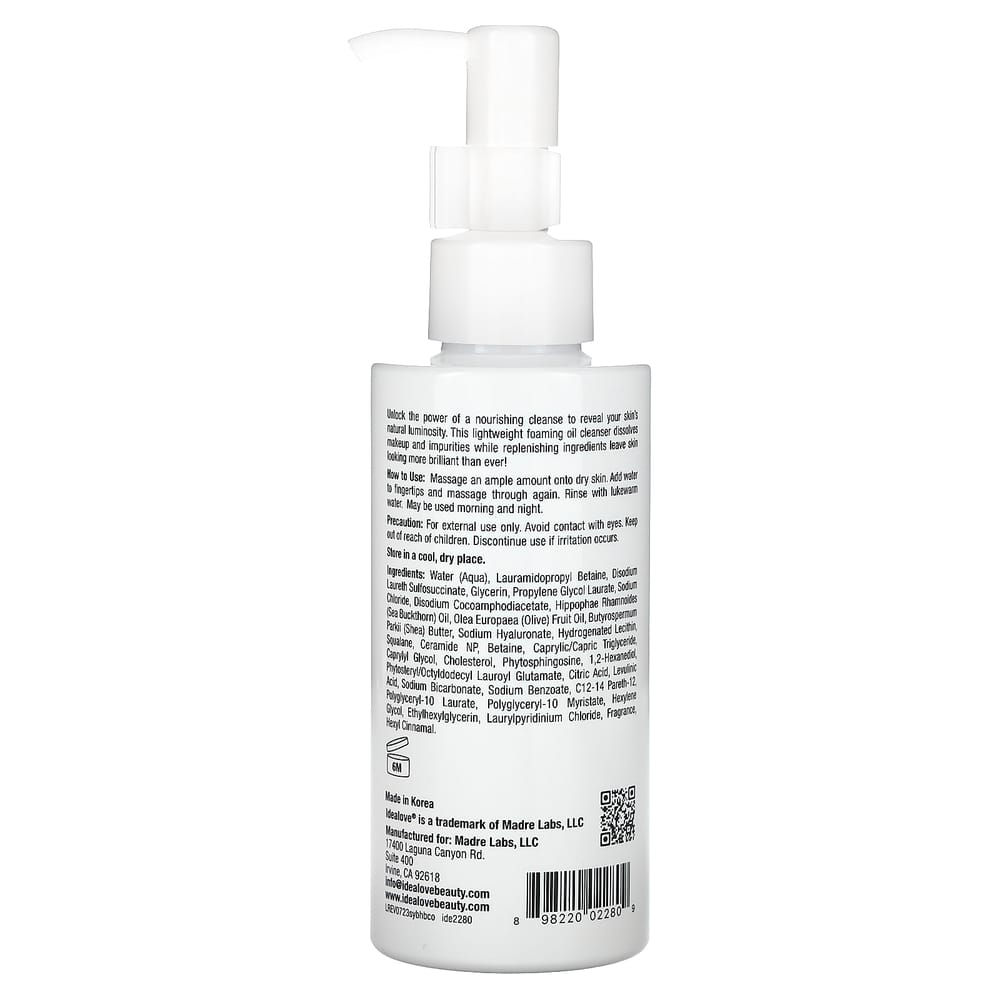 Idealove Serves You Bright Hydrating Bubble Cleansing Oil 145ml (4.9 fl oz)