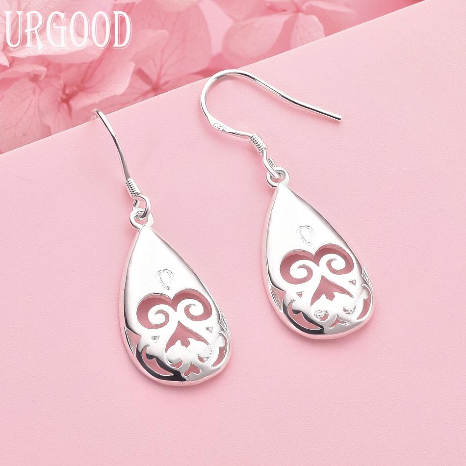 

925 Sterling Silver Wedding Jewelry Pattern Teardrop Earrings 3.80*1.20cm