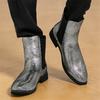 Wniter New Designer Fashion Gold Silver Slip on Chelsea Ankle Boots for Men Luxury Brand High Top Platform Shoes Zapatos Hombre
