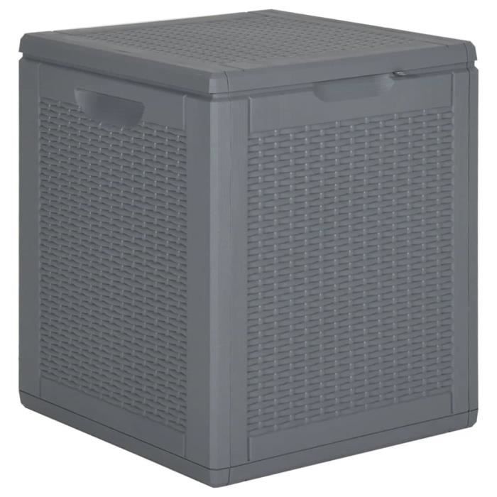 VidaXL Garden Storage Box Grey PP Rattan 90 L 364059