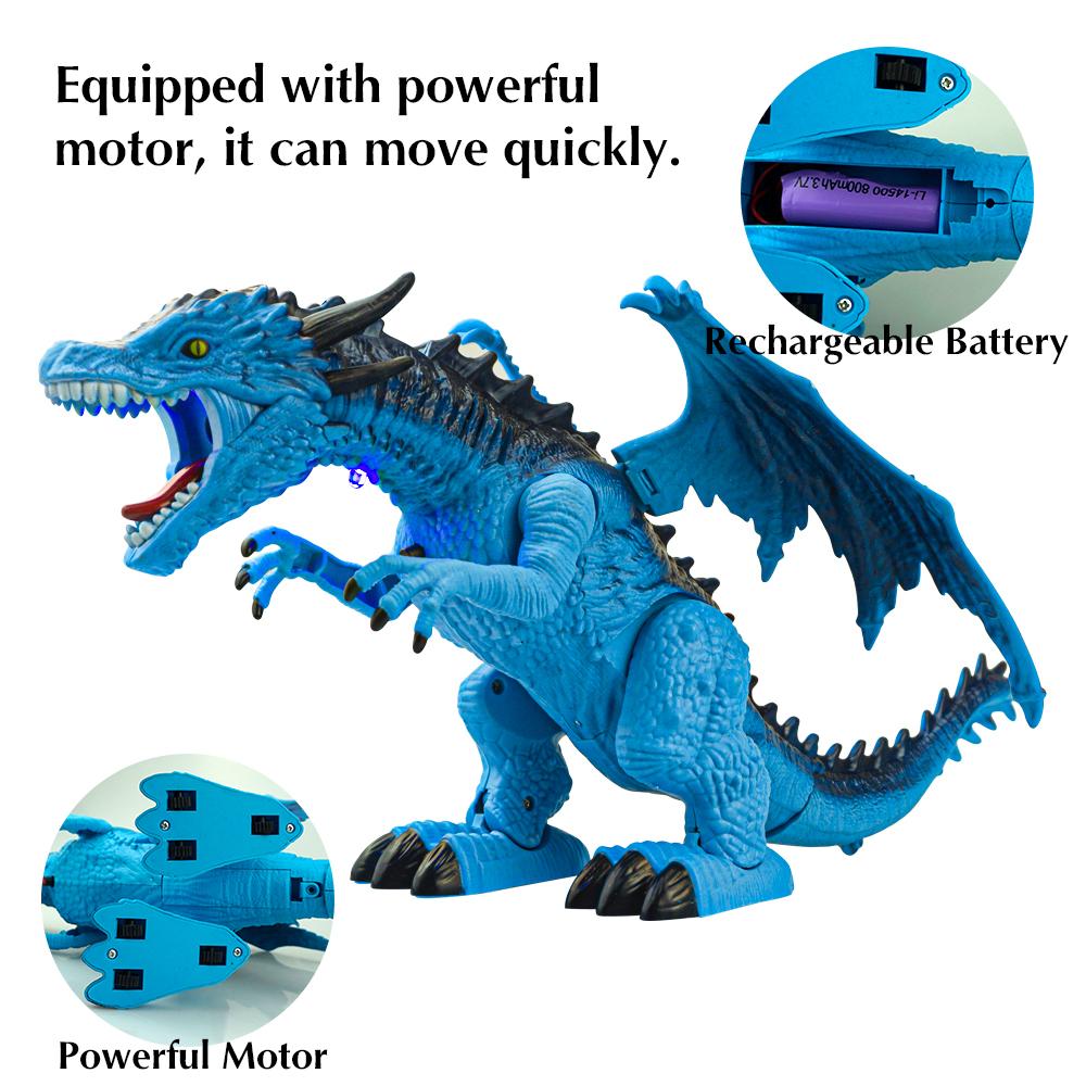 Rc Dinosaur Kids Pet Electric Robot Led Remote Control Animals Spitfire Walk Sounds Boy Educational Toys for Boys Children Gift