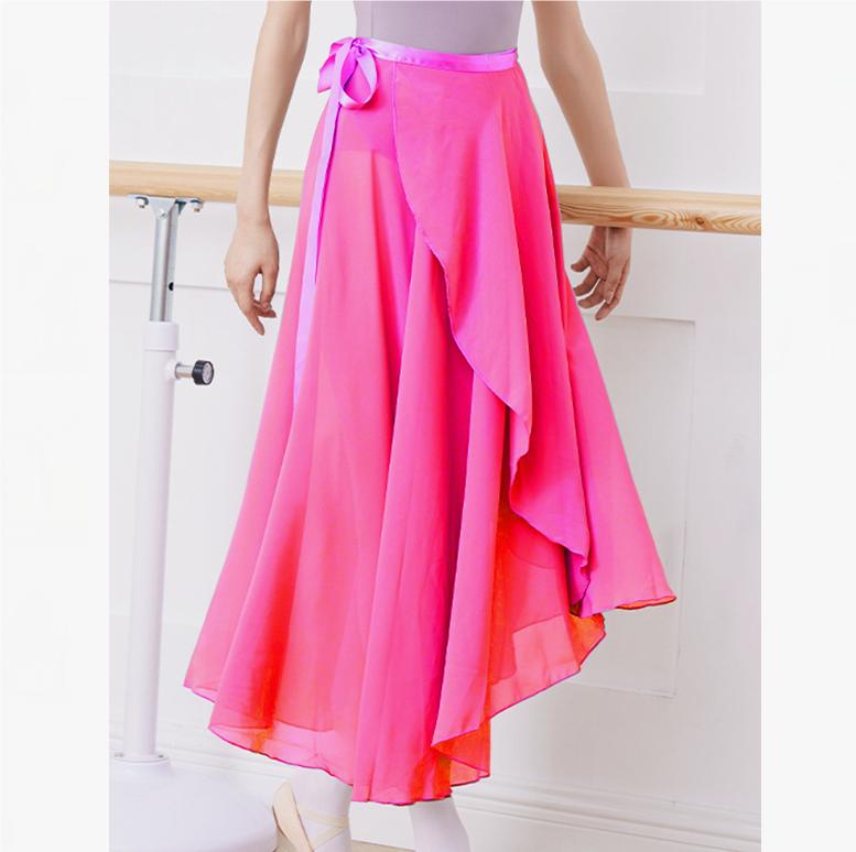 Dámské baletní taneční sukně pro dospělé Dlouhé šifonové taneční sukně Lyrické měkké baletní šaty Černá vínová Průhledné taneční kostýmy