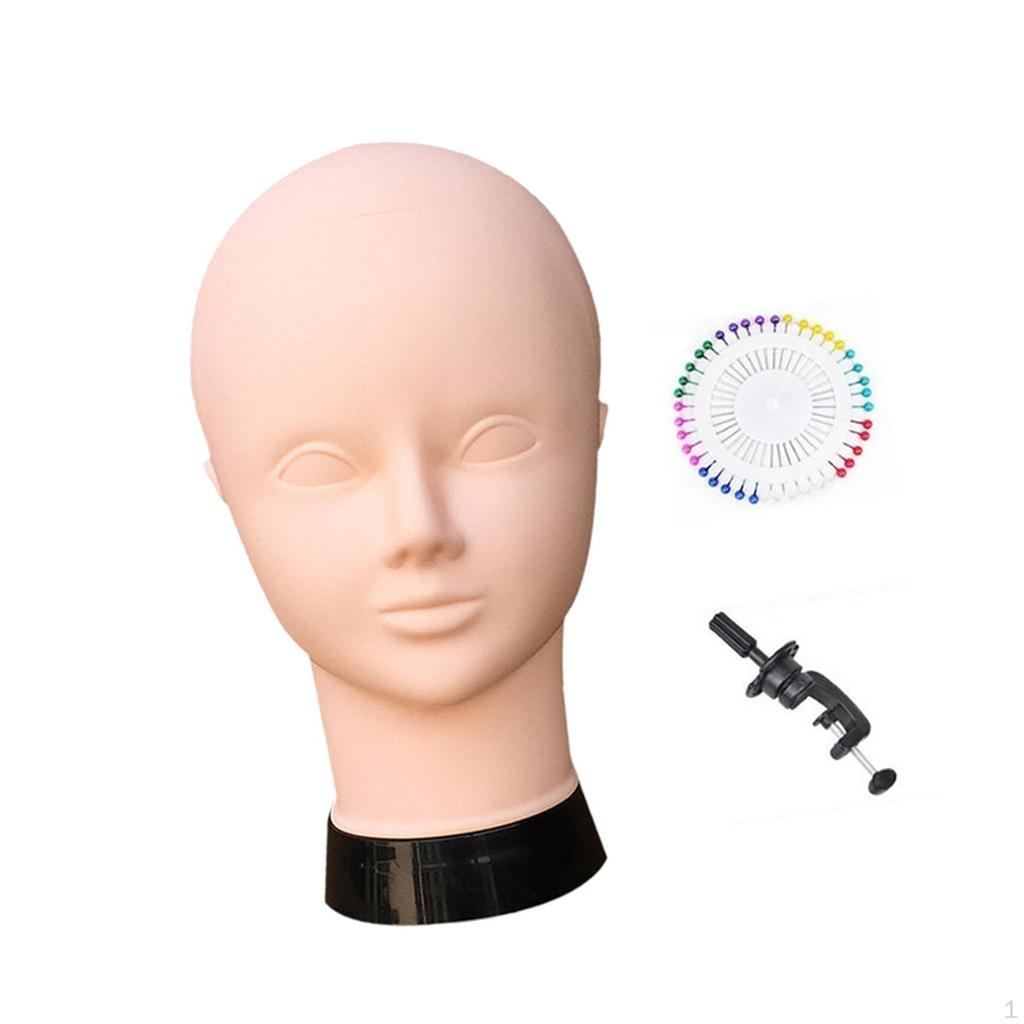 Bald Mannequin Head Flexible Face Manikin for Painting SPA Salon