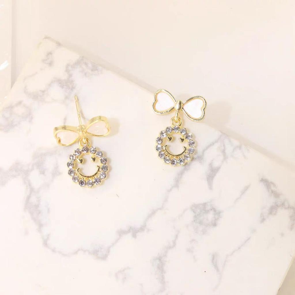 Diamond-set Love Opal Stud Earrings Design High-end Summer Earrings Niche Light Luxury High-end Versatile Earrings Jewelry