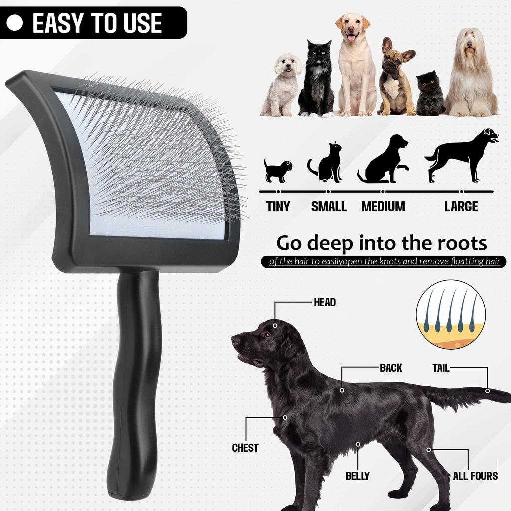 Hundekamm Pflegebürste Massage Katze Haustier Haarentferner Edelstahlkämme für Hunde Knotenöffnung Haustierzubehör