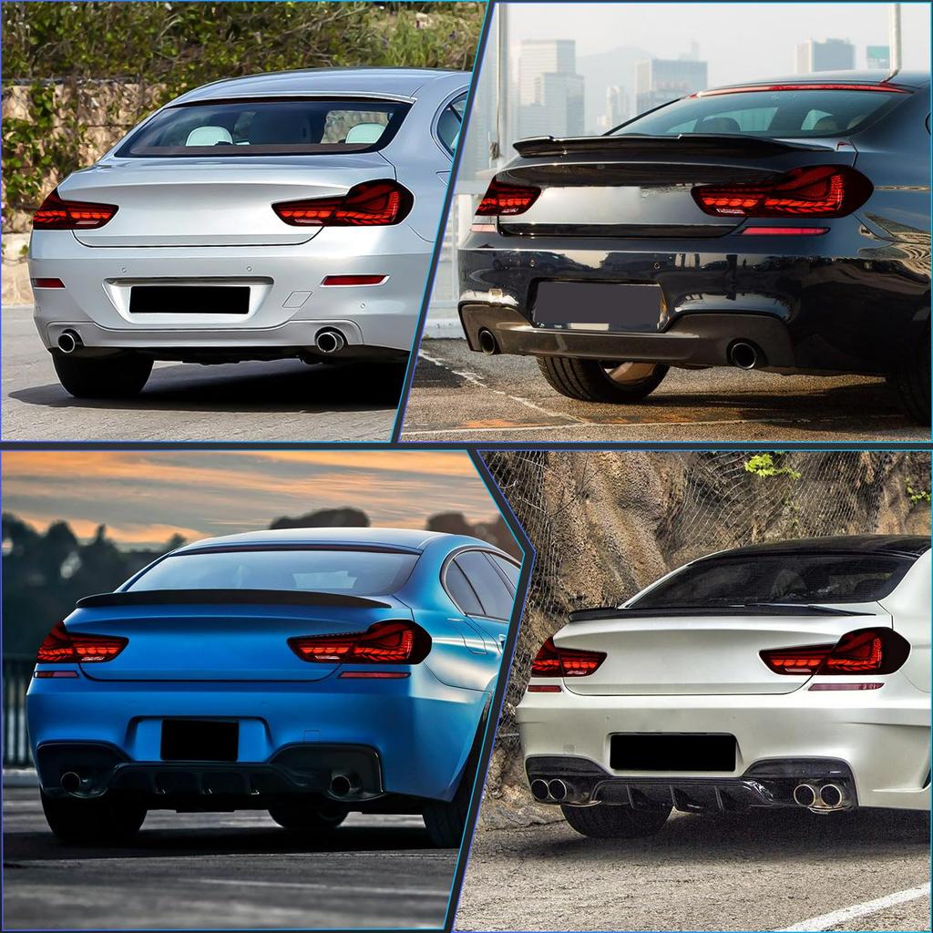 Culon Series Tail Light 3rd Generation M6 F12 F13 F06 Tail Light Dragon Scale Flowing Turn Signal Opening Motion Full LED FOR M6 Tail Light Red Lens