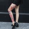 1pc Simulated Tattoo Single-leg Socks Sexy Terrifyin Women's Printed Thigh Socks Perspective Mesh Tattooed Stockings Summer