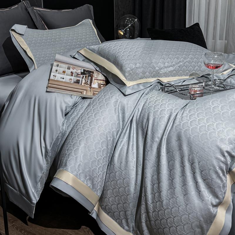 

Лиоцелл Хлопок Жаккард Мягкий Шелковистый Роскошный Постельный Комплект Размер Квин Кинг Пододеяльник Комплект Простыня/Простыня на резинке Наволочки 4 шт Fitted Bed Sheet&Queen 200X230cm 4pcs