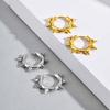 Industrial-Style Titanium Steel Rivet Hoop Earrings for Men - Street Punk Cool EH-751