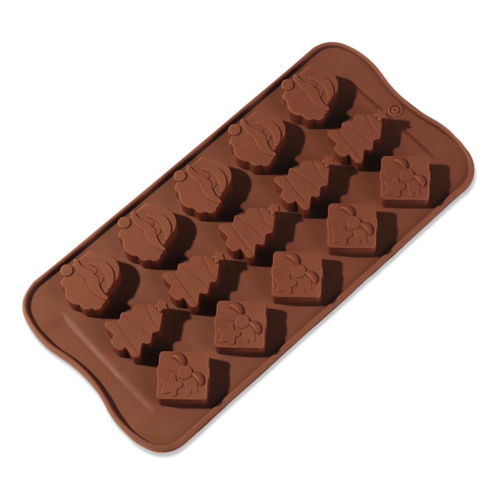 Basteln DIY Geschenkbox Eiswürfelform Weihnachtsmann Baum Silikonform Weihnachten Kuchen Backen Weihnachts-Schokoladenform