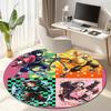 Classic Japanese-style Cartoon Demon Slayer Round Rug, Home Soft Decorative Anti-slip Yoga Mat and Chair Mat, Outdoor Floor Mat Carpet K12