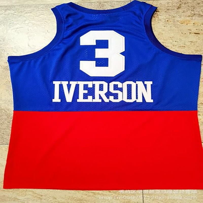 Philadelphia 76ers 3 Allen Iverson Full Embroidered Basketball Jersey Men Women Sportswear