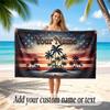 American Patriotic Theme Soft Beach Towel Personalized Custom Name Text Towel Portable for Beach Pool Travel
