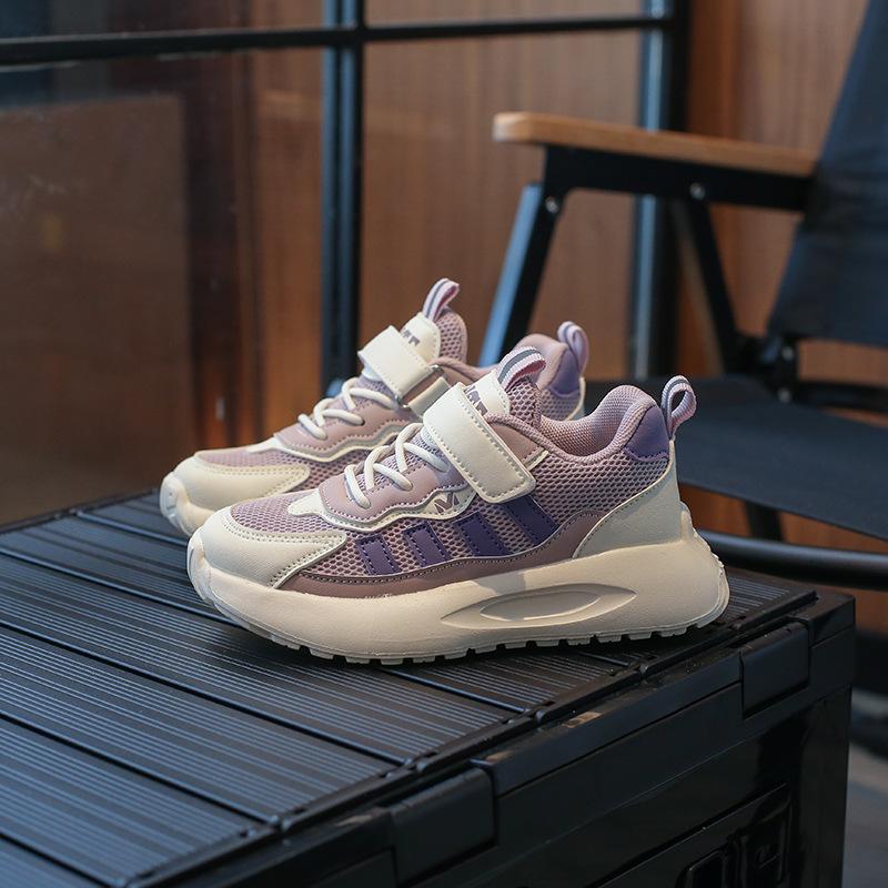 

Детская 2025 весна и осень новая обувь кроссовки дышащая сетка дезодорирующая мягкая подошва спортивная обувь липучка кроссовки для бега 31 фиолетовый