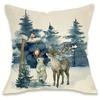 Christmas Decoration Pillowcase New Year Gift Winter Elk Bear Christmas Tree Pattern Home Decoration Sofa Cushion Cover