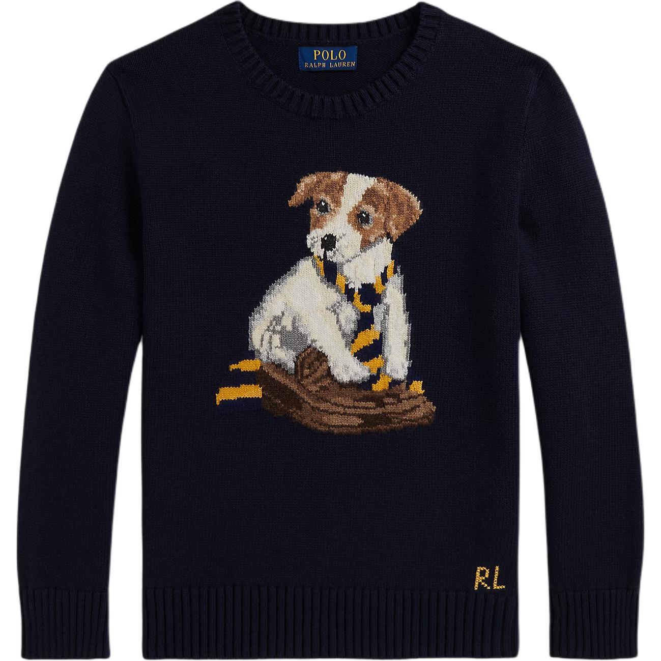 

Детский хлопковый пуловер Polo Ralph Lauren с вышивкой собаки 323978392-001 L