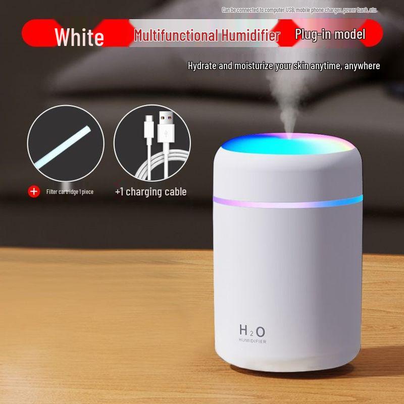 USB-Powered Silent Mini Humidifier for Home and Bedroom, Large Mist Volume, Air-Conditioned Room Aromatherapy Device.
