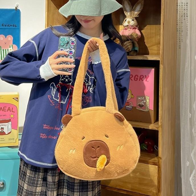 Carrot With Capybara Snout Plush Crossbody Shoulder Bag Animal Bag Cartoon