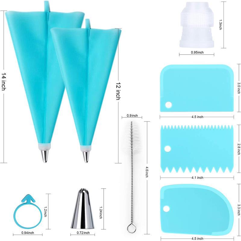 15/34-piece Stainless Steel Cake Piping Tips Set Cake Cream Decoration Tools Cream Scraper Set Kitchen Baking Utensils