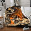 1pc Tiger Wave Print Blanket - Perfect Gift for Birthdays, Christmas & Halloween- Soft, Warm & Versatile yy250909133