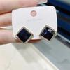 Stylish and simple square high-end stud earrings, women's geometric versatile temperament earrings, elegant and atmospheric earrings.