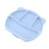 Baby Plate Silicone Divided 3 Compartments Toddler Bowl with Fork Spoon for Dining